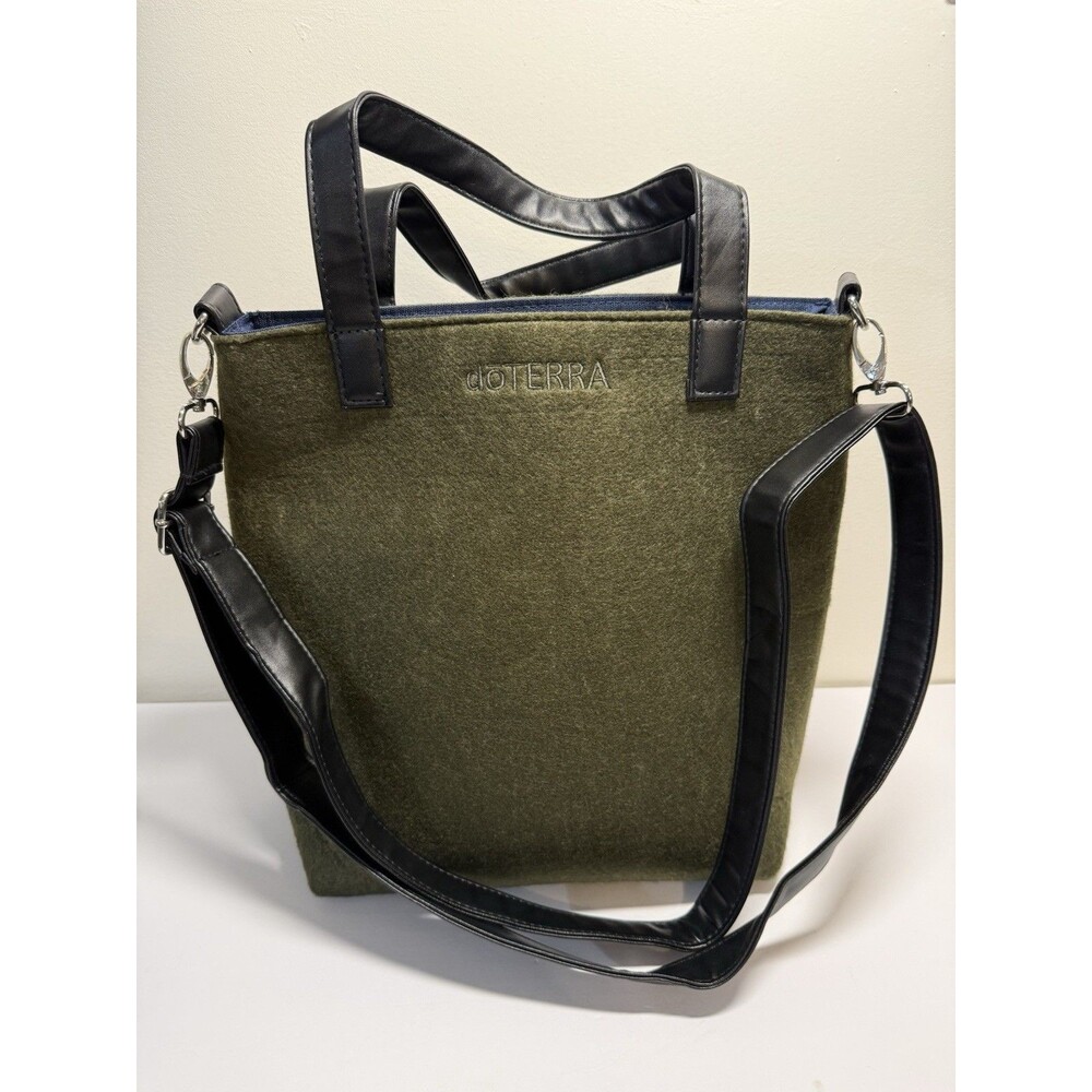 DoTerra Green Felted Tote Bag - Long or Short Handle Women’s Work Purse Tote